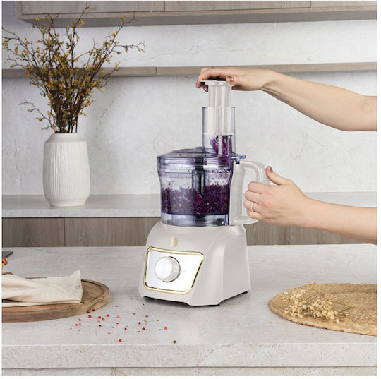 Berlinger Haus Food Processor 500W with 1.5L Bowl and Beige Blender Jug