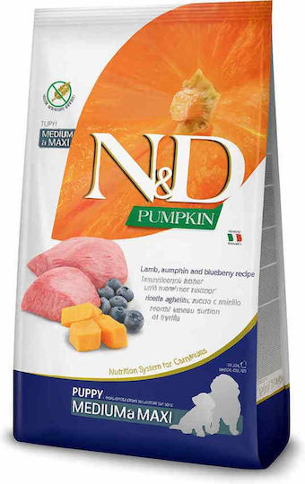 Farmina N&D Pumpkin Formula 12kg Trockenfutter ohne Getreide für Welpen mittlerer & großer Rassen mit Lamm, Kürbis und Blaubeere