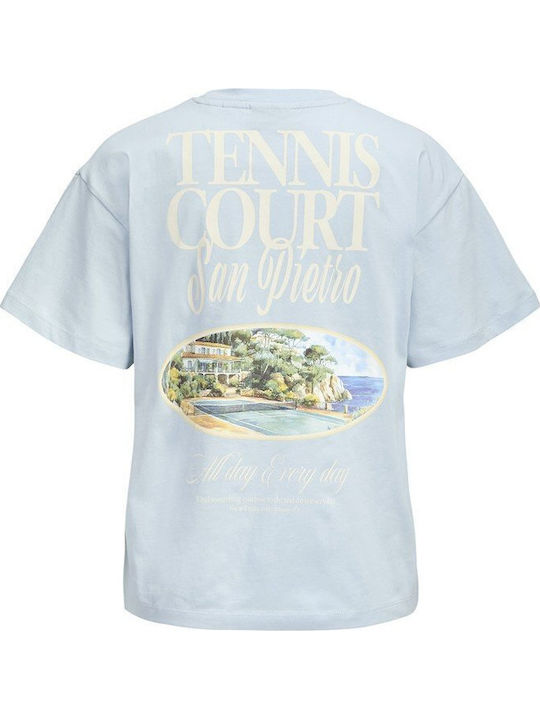 Women's T-shirt Ecru Green Light Blue