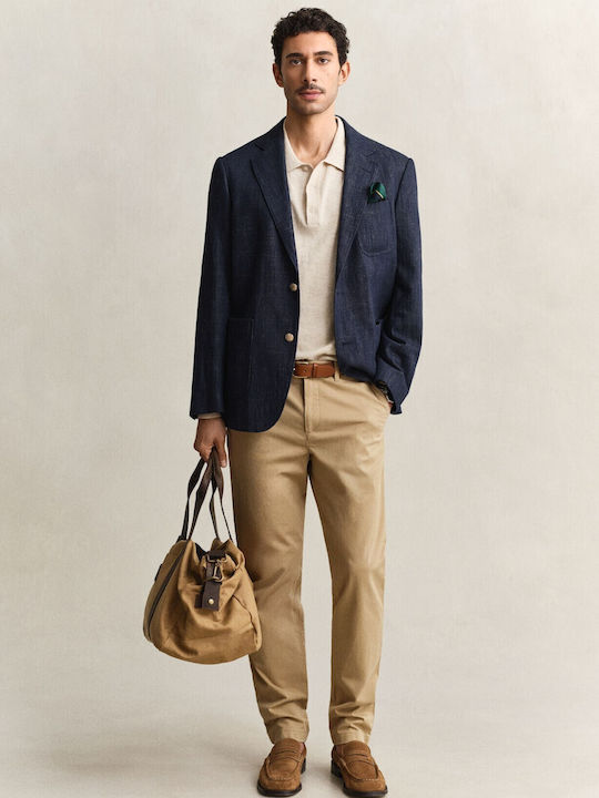 Παντελόνι Chino Ελαστικό σε Slim Εφαρμογή Dark Khaki