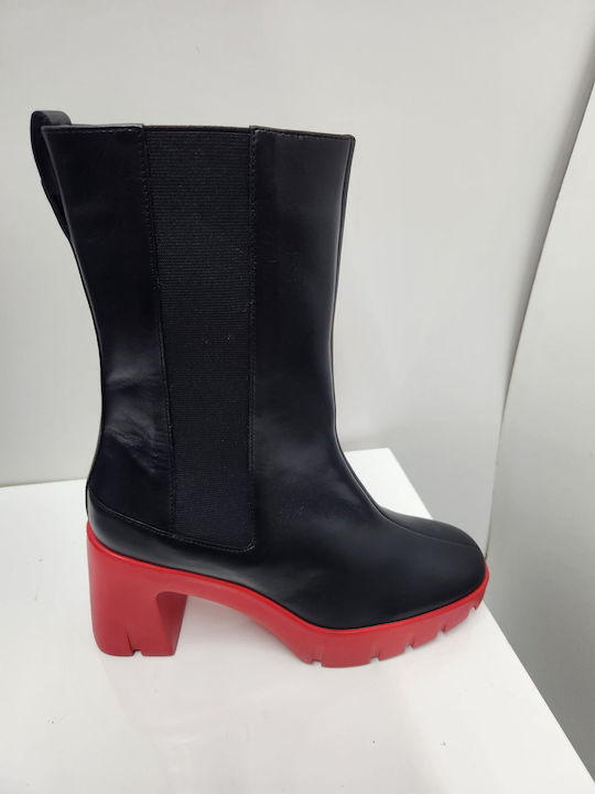 Leather Women's Ankle Boots Black Ankle