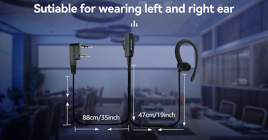 Μικροφωνο Ακουστικο Retevis Eek023 G Shape In-ear Earbud Kenwood 2 Pin Plug