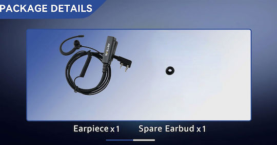 Μικροφωνο Ακουστικο Retevis Eek023 G Shape In-ear Earbud Kenwood 2 Pin Plug