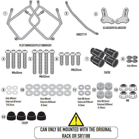 Kappa Moto Side Mounts for Honda X-ADV 750 21-25