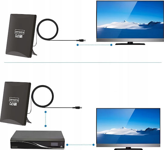 Zenwire Innenbereich / Draußen TV-Antenne (Benötigt Strom) Schwarze