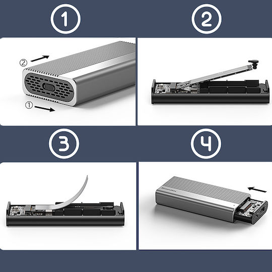 Zenwire Case for M.2 SATA III NVME Hard Drive with Thunderbolt Type-C Connection