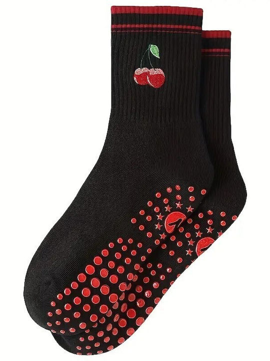 Anti-Slip Yoga & Pilates Socks Set 2 Pcs Black Red