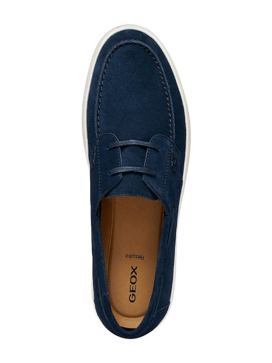 Suede Men's Moccasins in Blue Colour