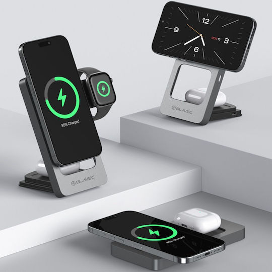 Blavec Wireless Charger (Qi Pad) 15W Silver (BQI05-QIMS)