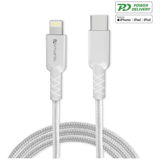 4Smarts Φορτιστής με Θύρα USB-C και Καλώδιο Lightning 20W Power Delivery Λευκός (4S465591)