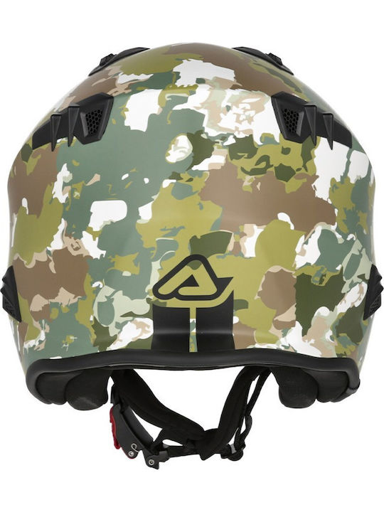 Acerbis Aria Green/Brown Motorcycle Helmet Jet ECE 22.06 1200gr with Sun Visor