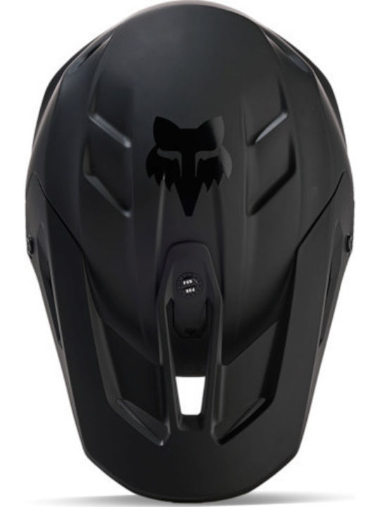 Fox V3 Solid Black Motorcycle Helmet Motocross DOT / ECE 22.06
