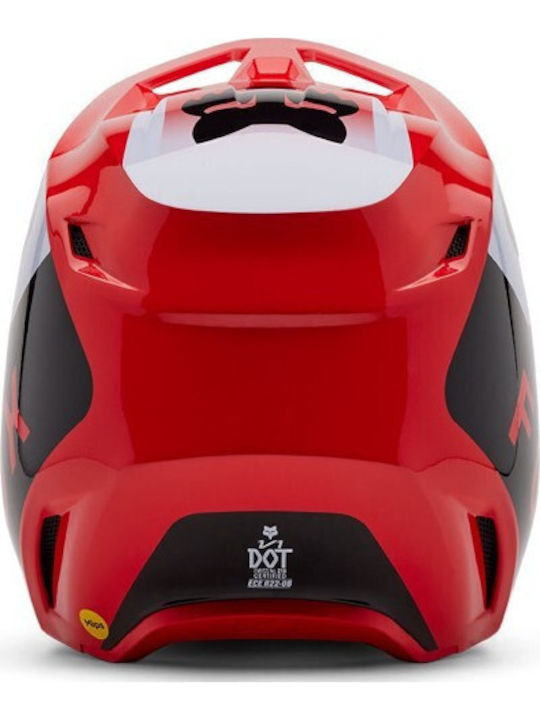 Fox V1 Lean Red Motorcycle Helmet Motocross DOT / ECE 22.06
