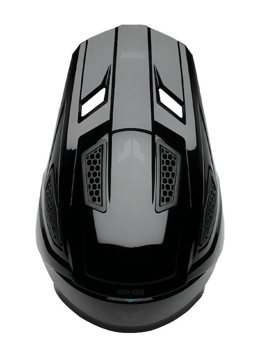 Thor Fleet Blackout Black Gloss Κράνος Μηχανής Motocross ECE 22.06