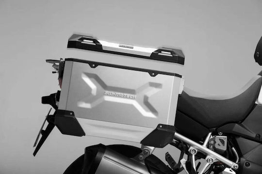 SW-Motech Aluminium Motorcycle Hard Side Case Right Trax ADV 37lt in Silver Colour