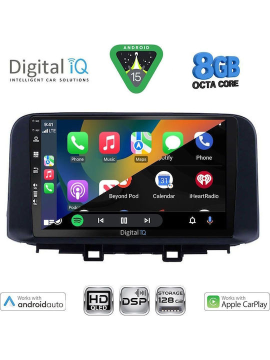 Digital IQ Car Audio System for Hyundai Kona 2017-2023 Bluetooth USB WiFi GPS Apple CarPlay Android Auto with 10" Touch Screen