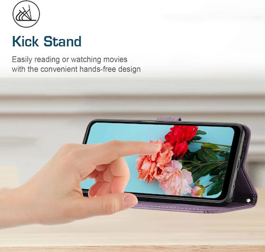 Портмоне С Райе Лилаво (Motorola Moto G57 Power 5G, G67 Power 5G)