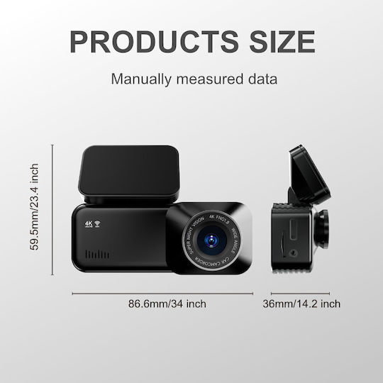 RoadPro A215 Set Camera DVR Auto 4K Cu Ecran 2.89" Wi-Fi GPS Și Cameră Marșarier