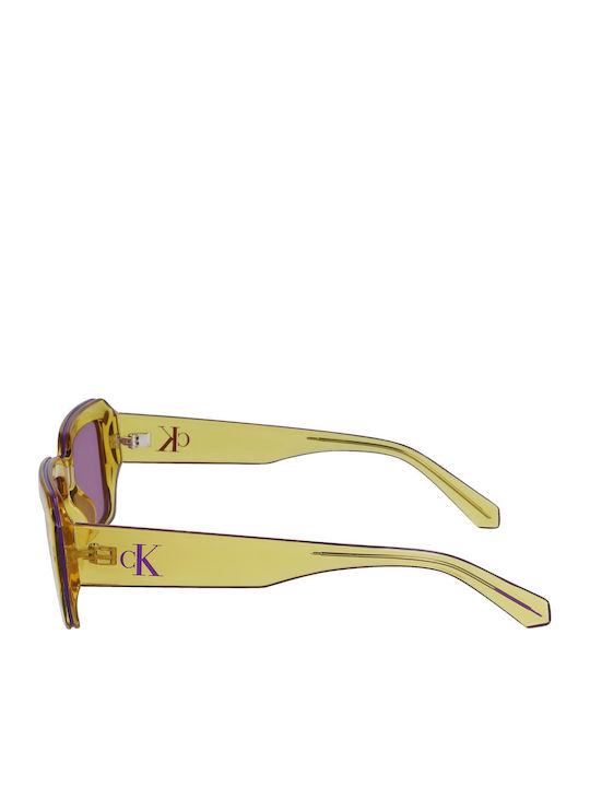 Calvin Klein Sunglasses Κίτρινα with Acetate Frame & Pink Lens