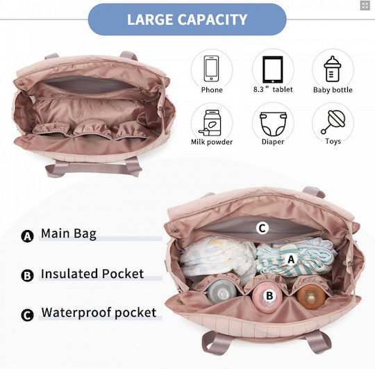 Miss Lulu Shoulder Bag Diaper Bag Pink