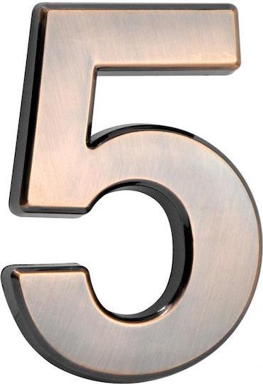 Number 5 Bronze Abs House Apartment Number 70x100 Mm