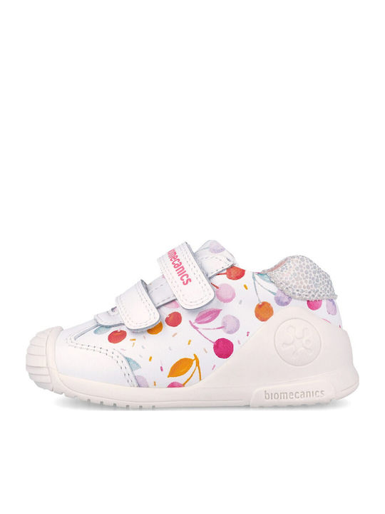 Kids Sneakers Anatomic with Hoop & Loop Closure White