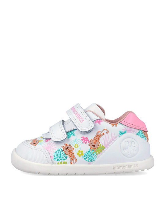 Biogateo Παιδικά Sneakers Ανατομικά με Σκρατς Λευκά