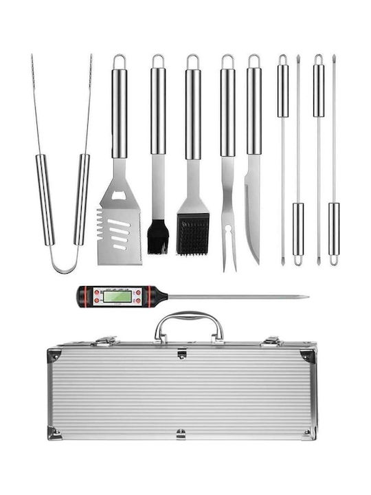 Onuvio 11-piece Stainless Steel Bbq Utensil Set Carrying Bag Digital Thermometer