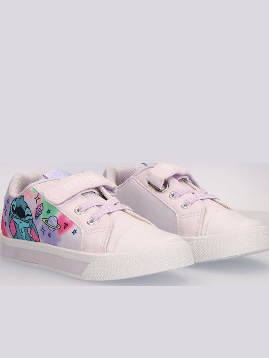 Stitch Παιδικά Sneakers με Φωτάκια Μωβ
