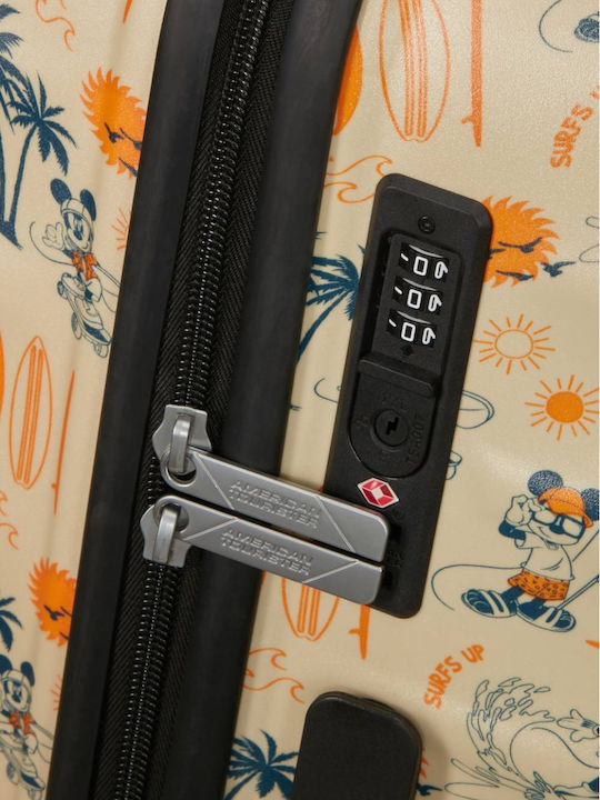 American Tourister Wavebreaker Disney Детски Кабинен Твърд Куфар за Пътуване Mickey Super Surf с 4 Колела