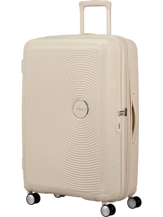 American Tourister Soundbox Large Hard Suitcase Coconut Sand with 4 Wheels