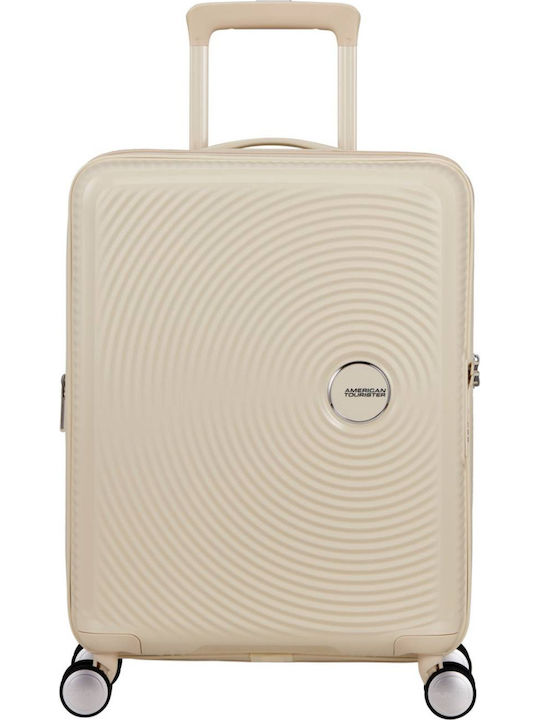 American Tourister Soundbox Cabin Hard Suitcase Coconut Sand with 4 Wheels Height 20cm