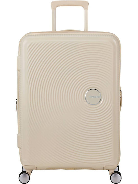 American Tourister Soundbox Medium Hard Suitcase Coconut Sand With 4 Wheels