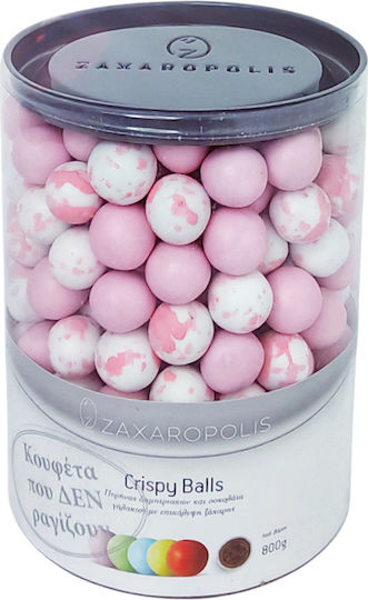 Zaxaropolis Хрупкави Куфета Кръгла Форма С Вкус Шоколад Розови 800gr