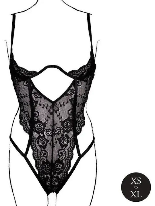Lace Bodysuit Underwire Open Chest XS-XL