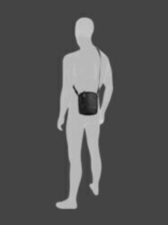 Leder Herren Tasche Schulter Crossbody Schwarz