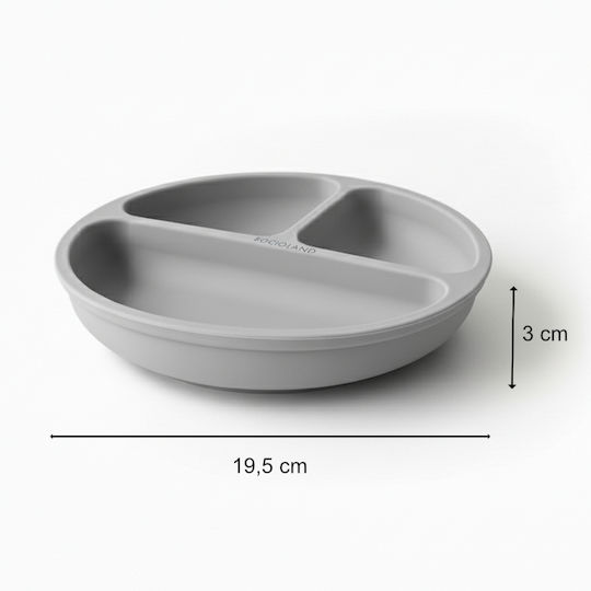 Bocioland Children's Silicone Food Plate Gray