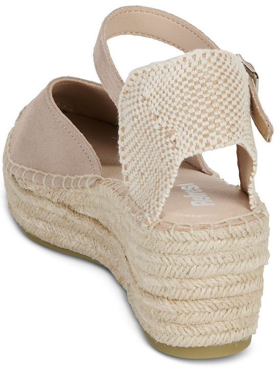 Sommer Damenplattformen im Stil Espadrilles Beige