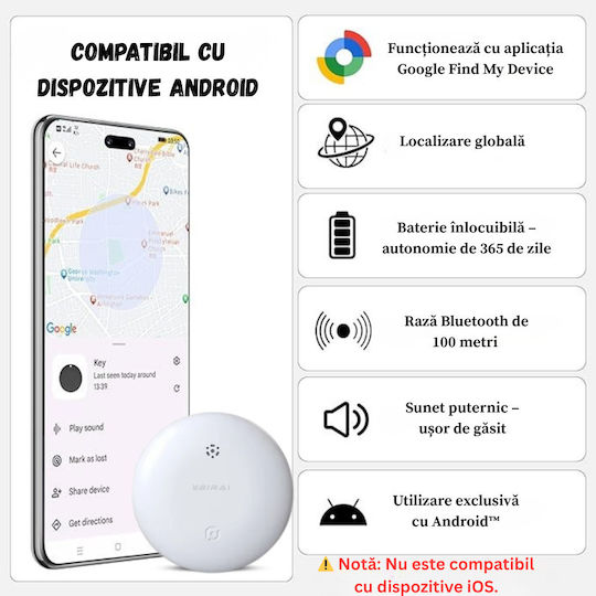 GPS Tracker Bluetooth pentru Animale de Companie / Biciclete BIRAI1161