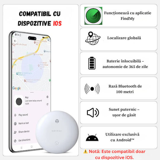 GPS Tracker Bluetooth pentru Obiecte Animale de Companie Biciclete BIRAI1169