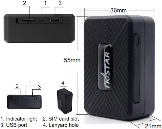 Tkstar Mini TK913 Waterproof Mini GPS Tracker with GSM GPRS 4G for Cars Motorcycles Trucks & Boats