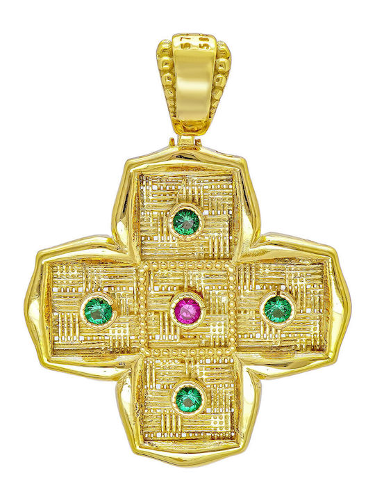 Kiriakos Gofas Women's Gold Cross 14K Double Sided Without Chain