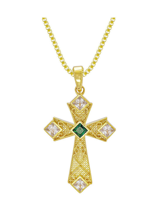 Kiriakos Gofas Women's Gold Cross 14K Double Sided Without Chain