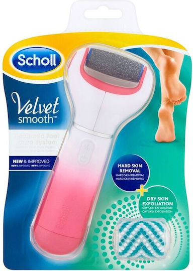 Scholl Velvet Smooth Elektrische Fußfeile Extra Hart Rotierender Kopf Diamantkristalle Rosa