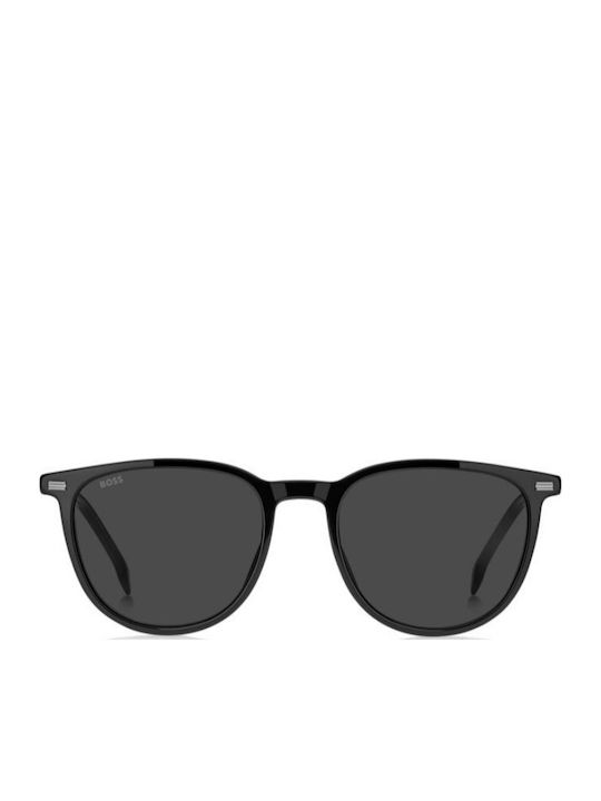 Boss Unisex Sunglasses with Black Horn-Rimmed Frame and Black Lens Boss 1881/S 807/IR
