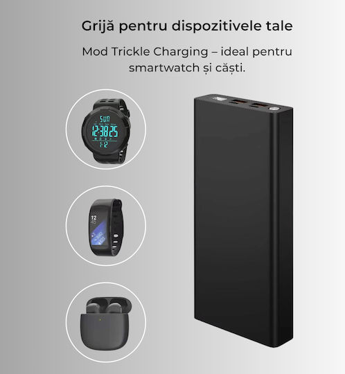 Voltres Power Bank 30000mAh 100W Mit 2 USB-A Ausgangsanschlüsse Und 2 USB-C Ausgangsanschlüsse Schwarz