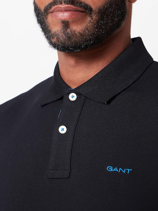 Contrast Polo Μπλούζα Μακρυμάνικη Μαύρη