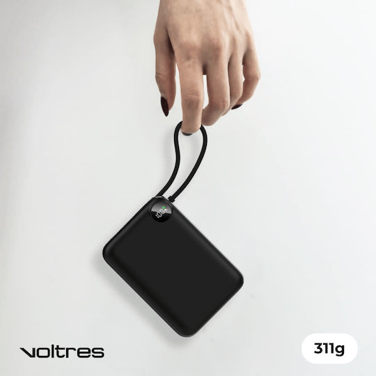 Voltres ChargeGO Power Bank 20000mAh 22.5W mit USB-A Ausgangsanschlüsse und USB-C Ausgangsanschlüsse Schwarz