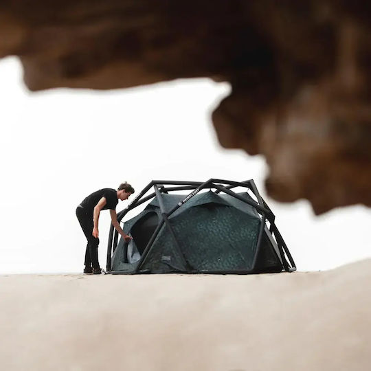 Heimplanet The Cave XL Camping Tents Geodesic Mountaineering Inflatable with Double Cloth 4 Seasons for 3 People Waterproof 3000mm 113cm Cairo Camouflage