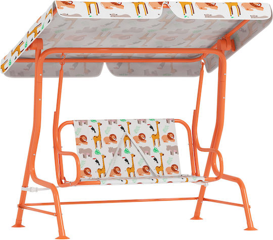Aiyaplay Double Swing with Seat Belt Metal 112x75x120cm for 3+ Years Orange